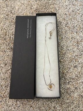 Silpada Two-Tone Heart Pendant Necklace - Sterling Silver/9K Gold N1543 Retired